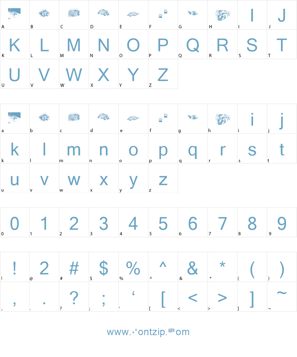KR Crystal's Badgers Font Character